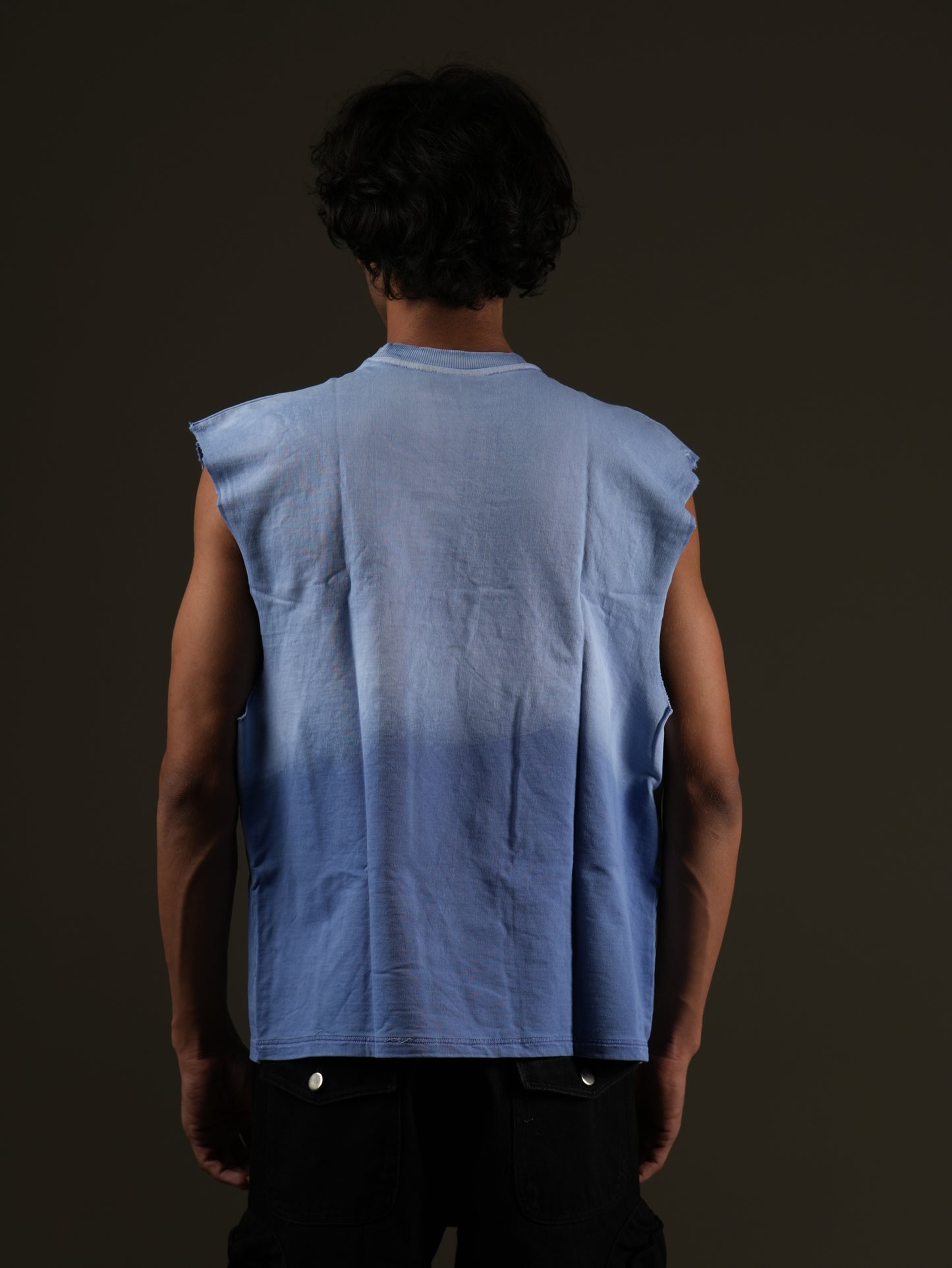 Wired Different Embroidered Tank Blue