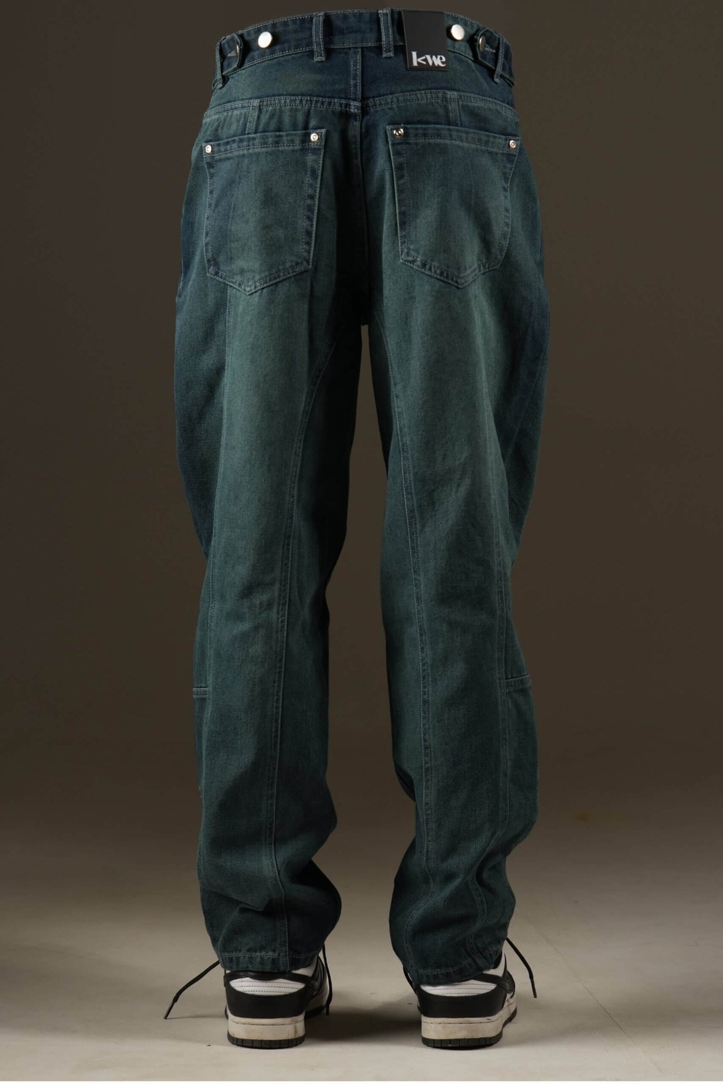 Green Panelled Pants Organic Cotton