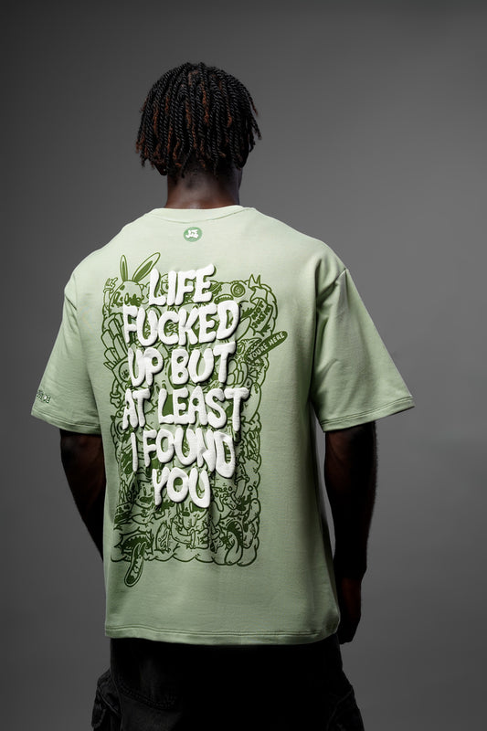 Life F*ced Up Tee Aqua Green